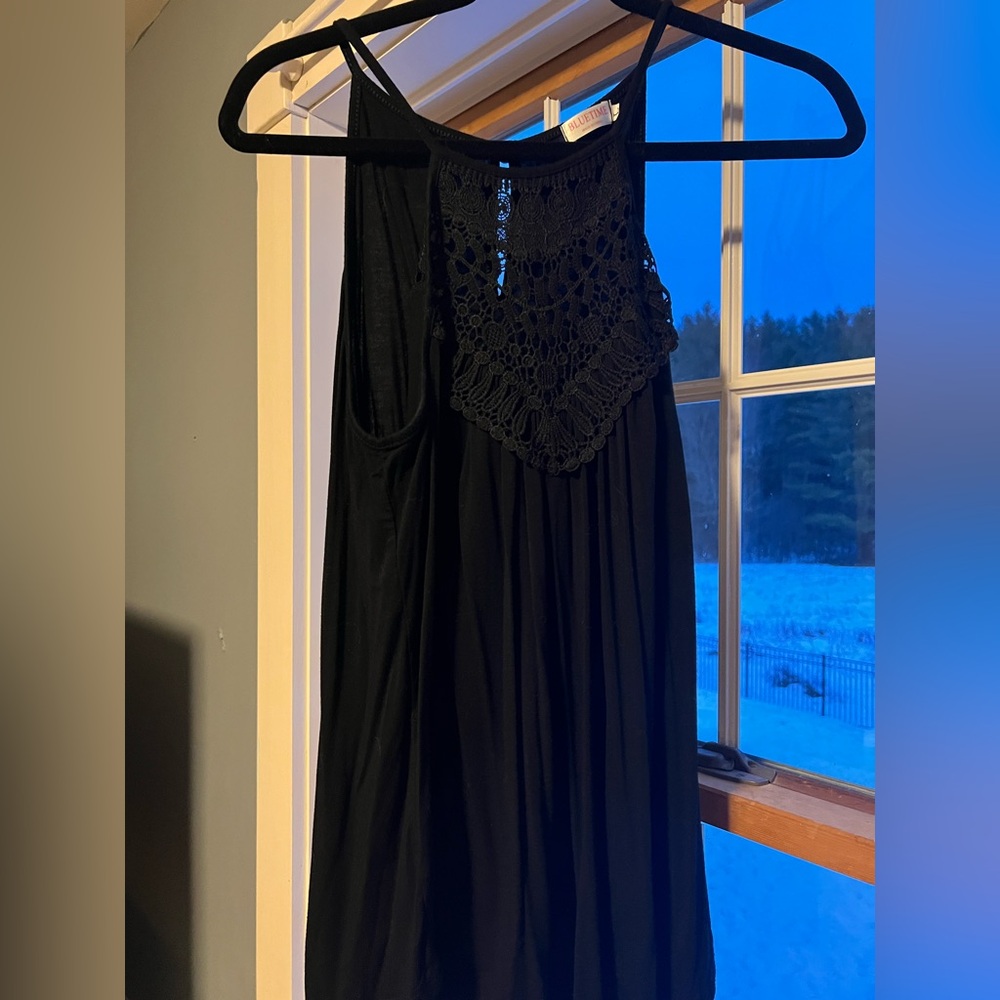 Elegant Black Lace Halter Dress